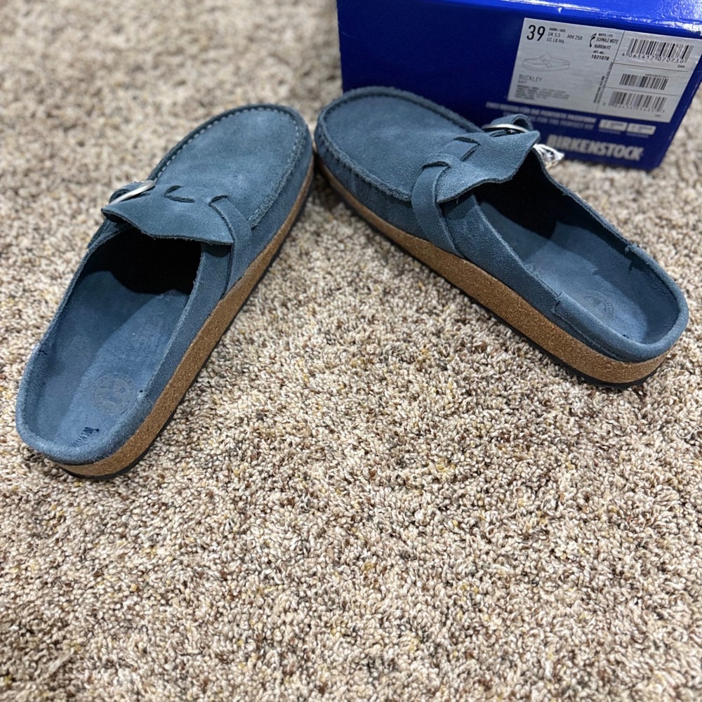 Birkenstock New w Box Buckley Navy Suede Leather Narrow Width EU 39 (US L8, M6) - Picture 5 of 6